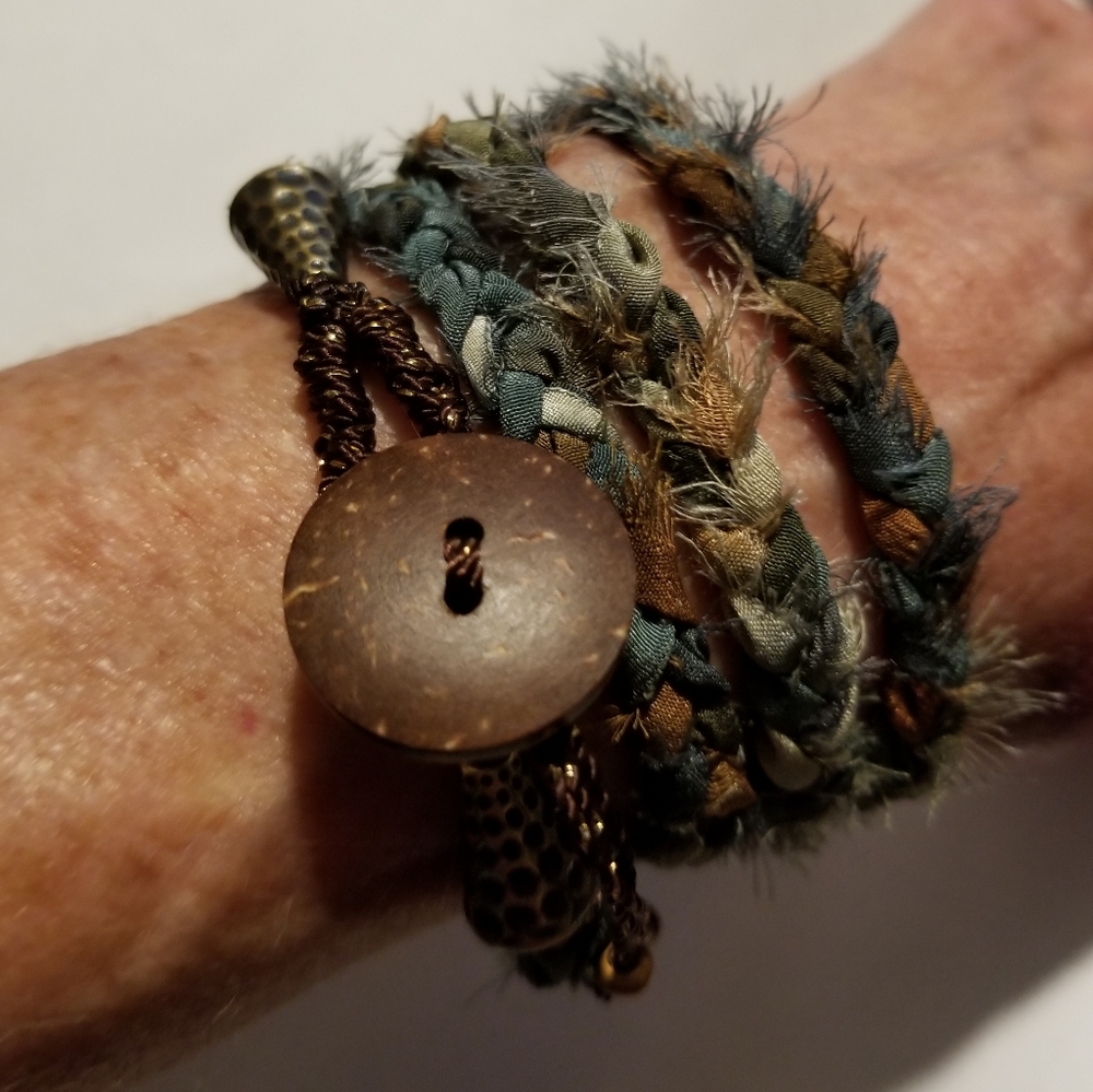 ⬇️BRACELETS*Hand Painted Silk WRAP, Bohemian